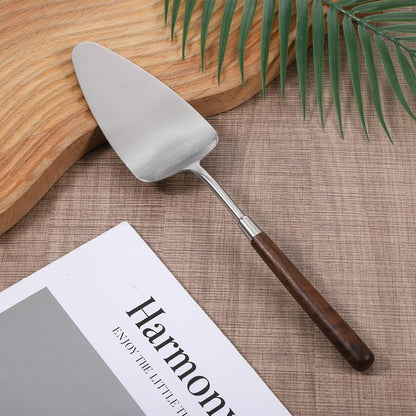 Cake Cutting Set for Wedding Wedding Cake Knife and Server Set Stainless Steel Wood Cakes Serving Sets Cakes Decoration Tools for Birthday Bridal Anniversary Christmas Gift Silver