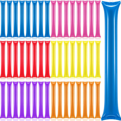 Civaner 48 Pcs Thunder Stick Team Spirit Boom Stick Cheering Accessories Cheerleading Spirit Noise Maker Plastic Clapper Inflatable Noise Maker Sports Supply(Orange)