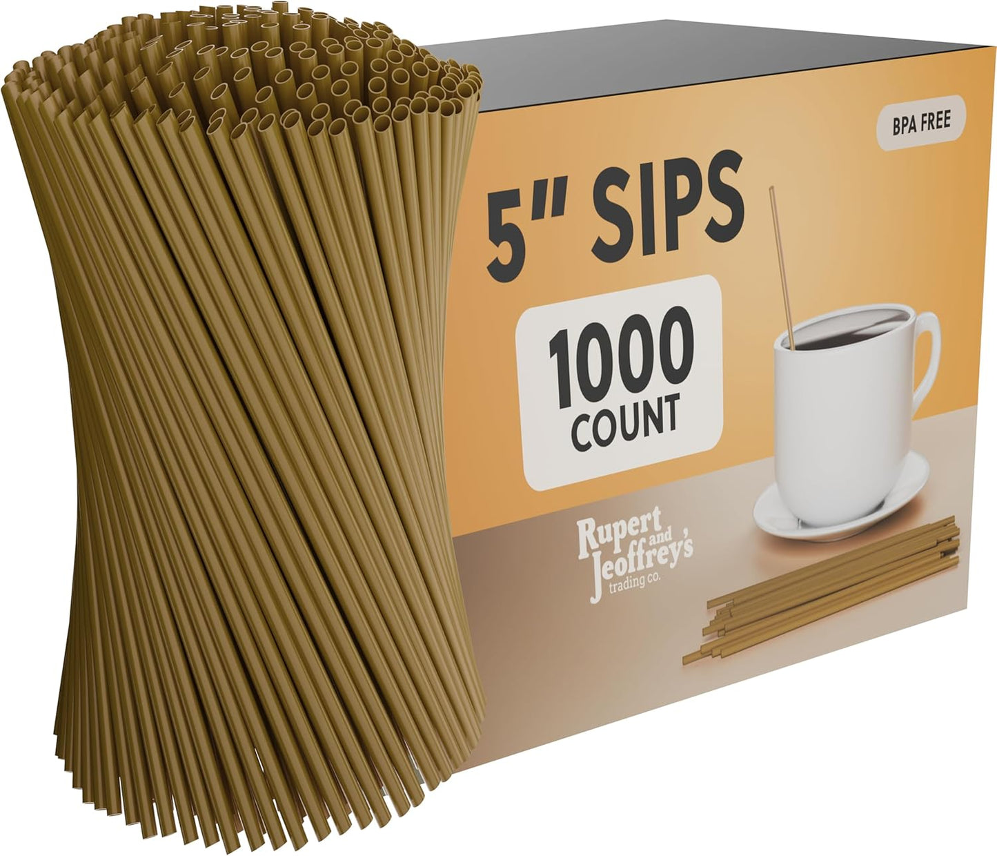 Disposable Plastic Coffee Stirrer Straw - 5 Inch Sip Stir Stick (1000, Neon)
