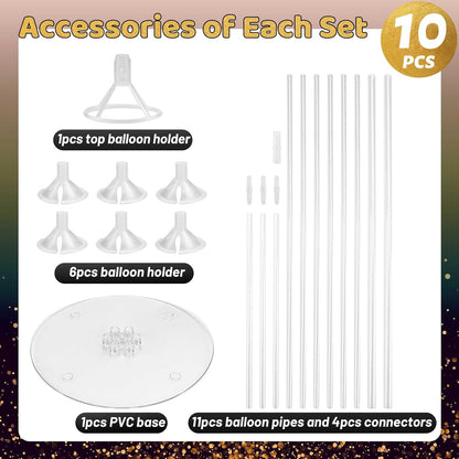 JOYYPOP 4 Sets Balloon Stand Kit For Table, Balloon Sticks with Base Birthday Graduation Party Decorations Wedding