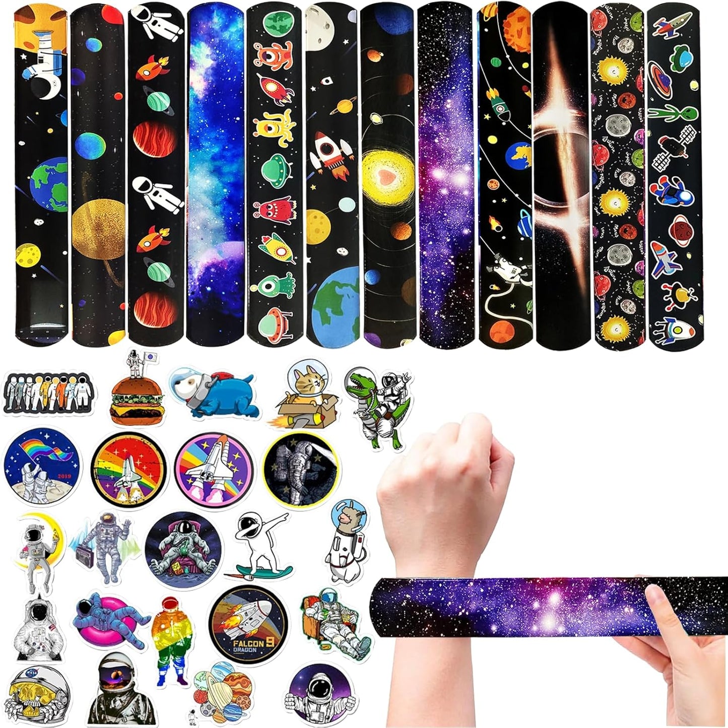CZWXOXO 74PCS Fruit Slap Bracelets&Stickers Summer Fruit Theme 24PCS Slap Bracelets 50PCS Stickers Party Favors Basket Bag Filler School Prizes Gifts Party Favors Bulk