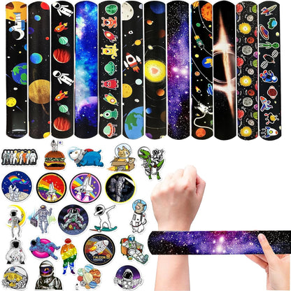 CZWXOXO 74PCS Fruit Slap Bracelets&Stickers Summer Fruit Theme 24PCS Slap Bracelets 50PCS Stickers Party Favors Basket Bag Filler School Prizes Gifts Party Favors Bulk