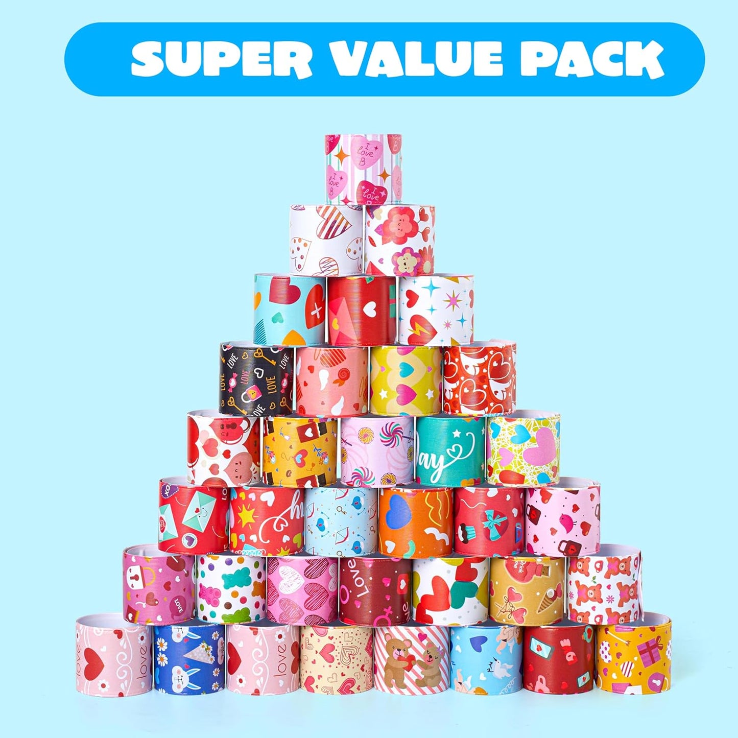 JOYIN 144 Pcs Slap Bracelets for Kids, Bulk Wristbands with Animals, Friendship, Heart, Party Favors, Classroom Prizes Birthday Exchanging Gifts,Goodies Bag Stuffers Fillers