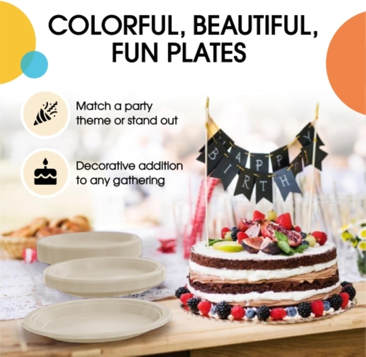 Exquisite Party Solids Red Plastic Plates For Party Supplies 10" Red Disposable Plates Heavy Duty 50 Pcs Plastic Dinnerware Sets Heavy Duty 350 GSM Disposable Dinnerware Set