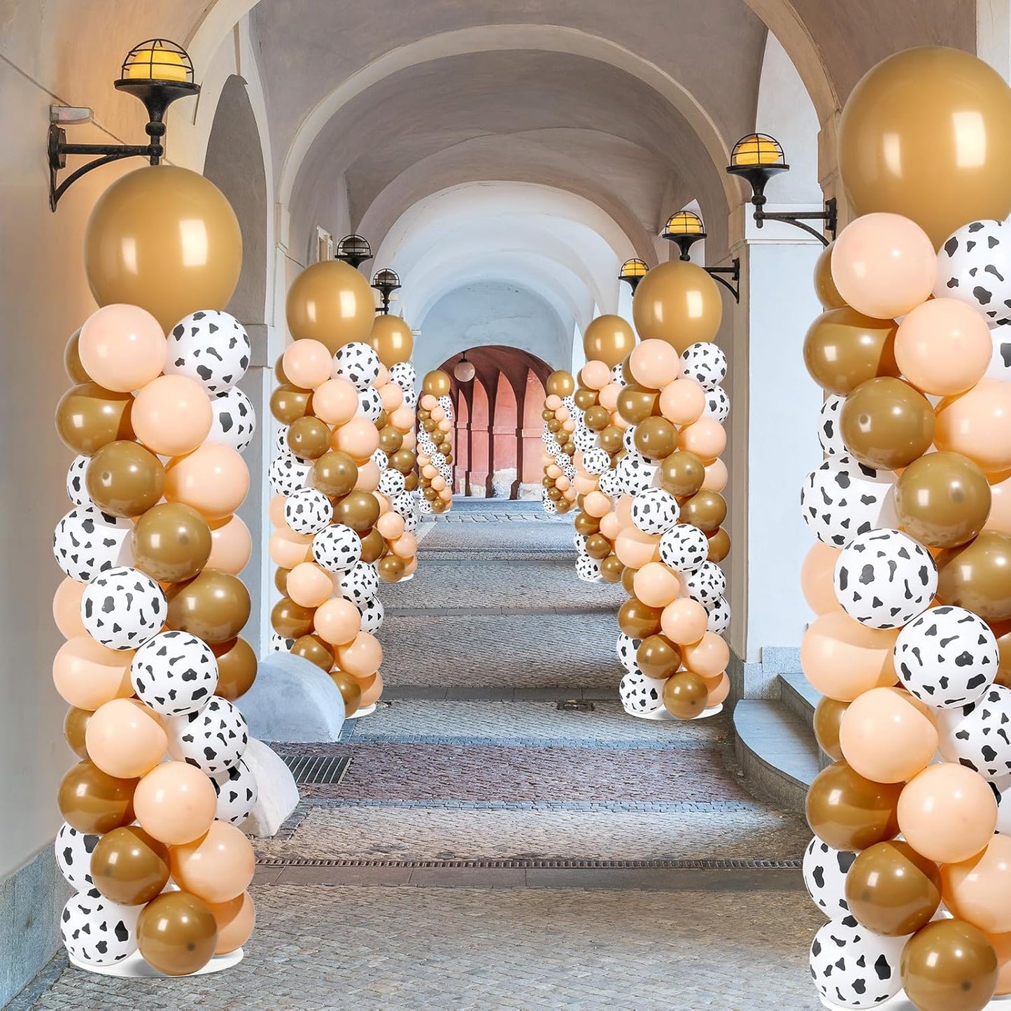 2 Set Black and Gold Balloons Column Stand Kit with 100 Balloons Adjustable Balloon Stand with Bases for Floor Black Gold Confetti Balloon Column Kit for Bridal Shower Valentine Birthday Party Decor