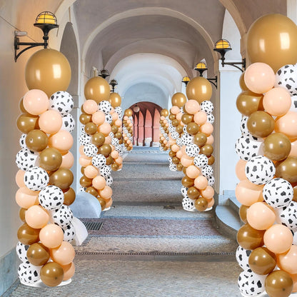2 Set Black and Gold Balloons Column Stand Kit with 100 Balloons Adjustable Balloon Stand with Bases for Floor Black Gold Confetti Balloon Column Kit for Bridal Shower Valentine Birthday Party Decor