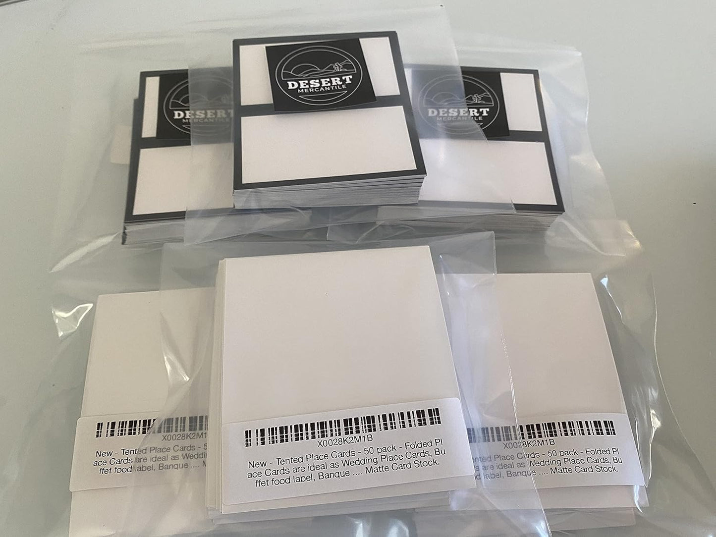 Tented Place Cards - 50 pack - Folded Place Cards are ideal for Wedding Placecards, Buffet food label, Banquet tables, Cocktail Parties, and Name Cards. Made of 14 pt. Matte Card Stock.
