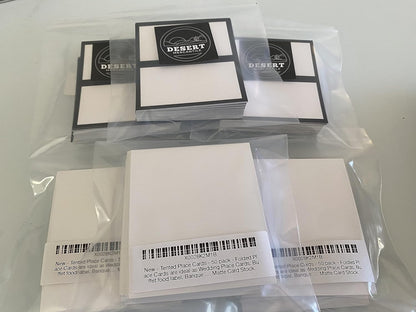 Tented Place Cards - 50 pack - Folded Place Cards are ideal for Wedding Placecards, Buffet food label, Banquet tables, Cocktail Parties, and Name Cards. Made of 14 pt. Matte Card Stock.