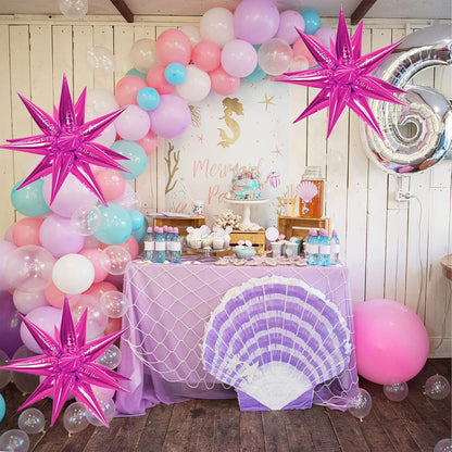 ZAKVOOR 60 Pcs Star Balloons 12 Spike Foil Explosion Party Decoration Balloons for Christmas New Year Eve Birthday (Silver)