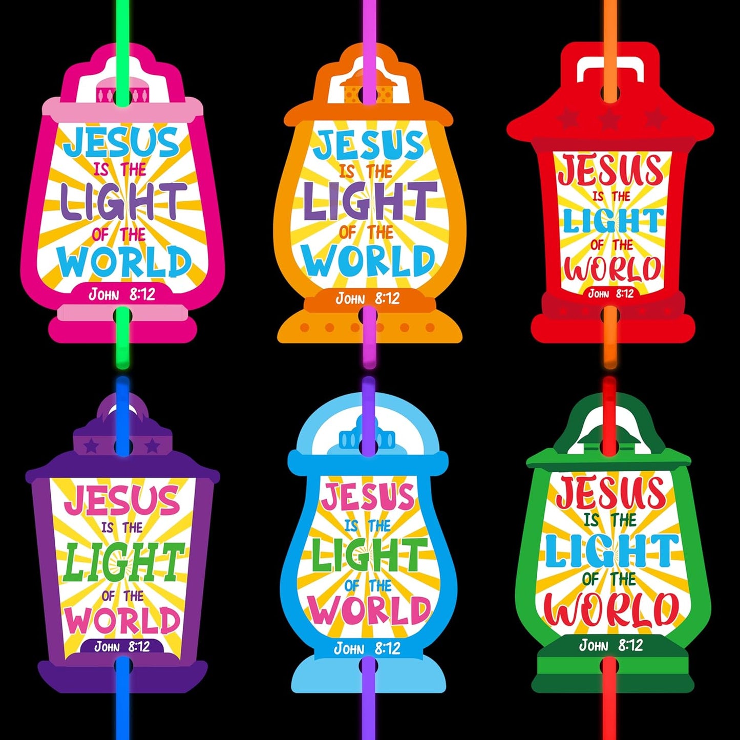 Haooryx Religious Glow Stick Bracelets Bulk - 36 Pack Lamp Bible Verse Glow Stick Bracelet with Gift Card Light up Toy for Kids VBS Sunday School Prizes Church Event Student Reward Birthday Party Gift