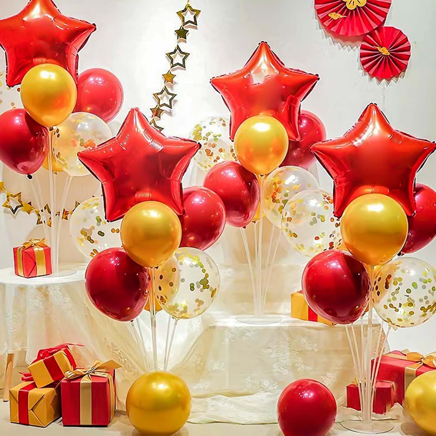 JOYYPOP 4 Sets Balloon Stand Kit For Table, Balloon Sticks with Base Birthday Graduation Party Decorations Wedding