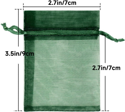 joycraft 50Pcs Organza Bags, 2x3 inch Gift Favor Bags, White Wedding Favor Bags, Jewelry Pouches with Drawstring, Mesh Bags Drawstring for Jewelry, Festival, Makeup, Candy, Desserts