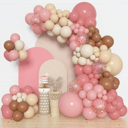Amandir 153pcs Purple Blue Pink Balloon Garland Arch Kit, Different Sizes 18 12 10 5 inch Teal Yellow Latex Metallic Confetti Balloons for Magic Birthday Engagement Party Decoration