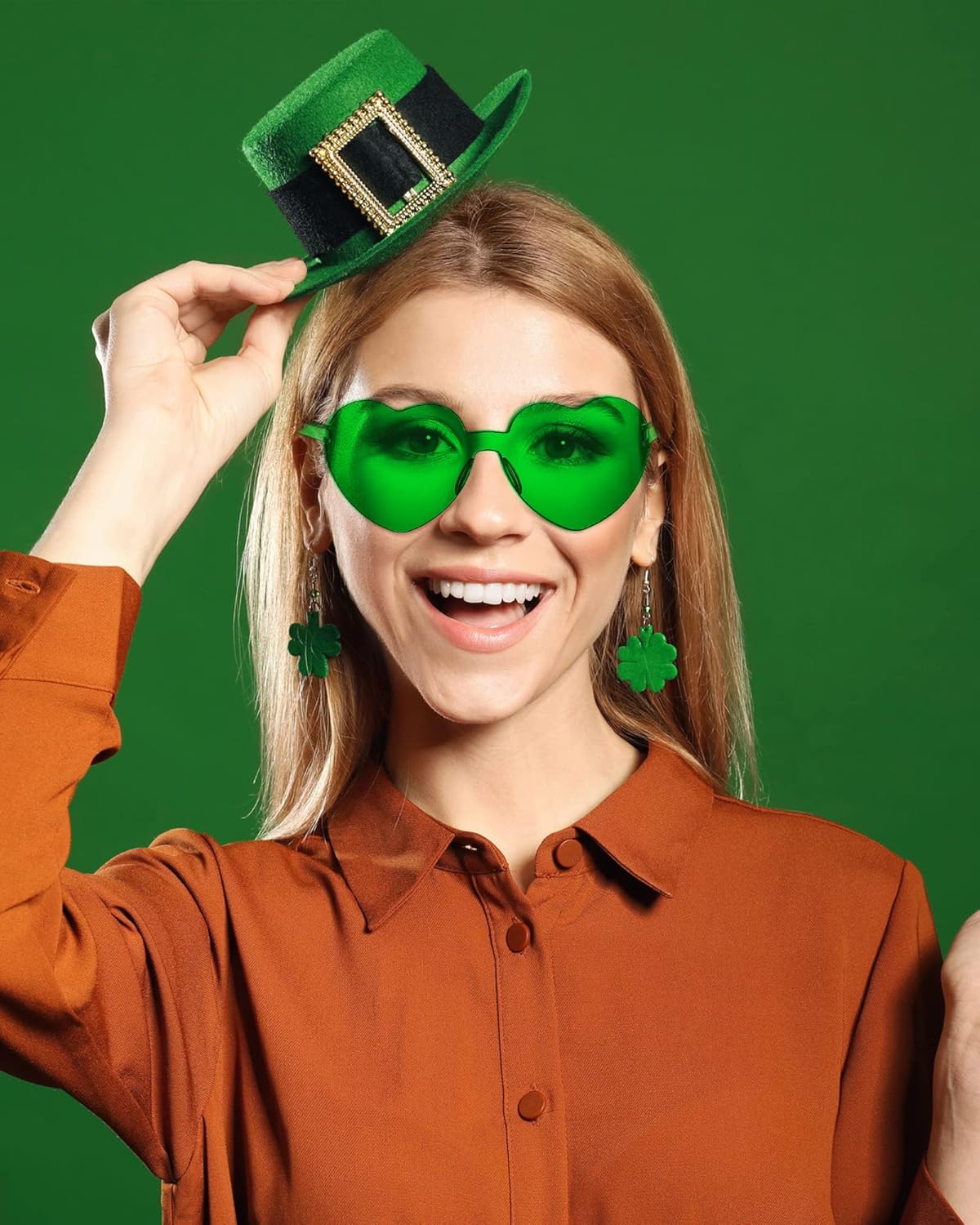 Frienda 8 Pairs Heart Shaped Sunglasses for Women Rimless Heart Glasses Candy Color Sunglasses for Party Favor