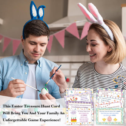 Easter Scavenger Hunt, Easter Gnomes Treasure Hunt Clues Cards with Envelopes, Easter Games for Adults, Easter Egg Hunt Supplies, Easter Party Decorations Spring Activities -01