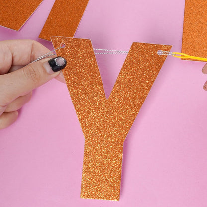 DIY Banner Kit with Letters Glitter Banner Letters Customizable Birthday Banners Graduation Banner Custom Party Hanging Banner for Graduation Wedding Party Baby Shower Decoration(Gold)