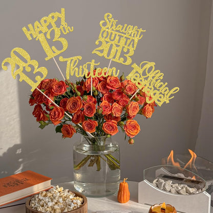 15 PCS 50th Birthday Centerpiece Sticks Fifty Happy 50th Straight Outta 1976 Table Flower Centerpieces Sticks Cheers to 50 Floral Decorations for 50th Birthday Party Centerpieces Supplies Black