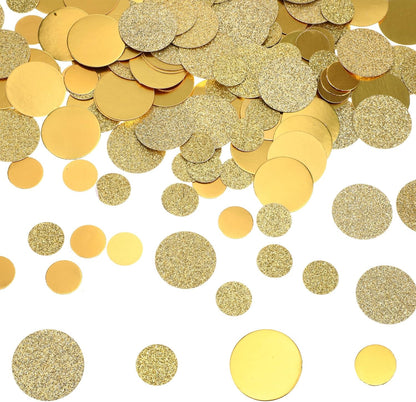 Gold Confetti for Tables, 200Pcs Round Glitter Scatter Table Decoration - Gold Confetti Craft for Wedding Bridal Baby Shower Celebration Circle Dots Decor