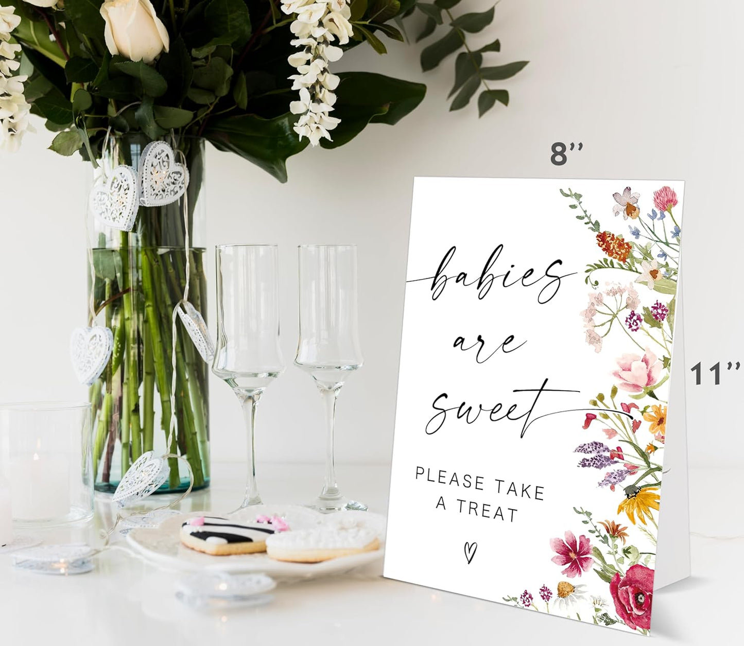 Bible Guest Book Sign, Wedding Signs for Ceremony and Reception, Floral Bridal Shower Decoration, Wedding Signage with Bracket, Bridal Shower Decor, Supplies For Engagement and Anniversary Parties, 13