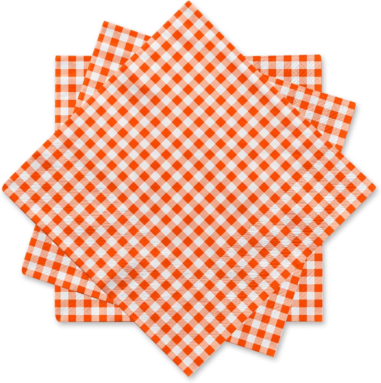 Gatherfun Disposable Red and White Gingham Paper Napkins (Pack of 50)