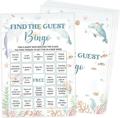 Under The Sea Baby Shower Bingo Game, Pack of 30 Game Cards, Sea Creatures Ocean Shower Game, Gender Reveal Party Decorations, Gender Neutral - KR77