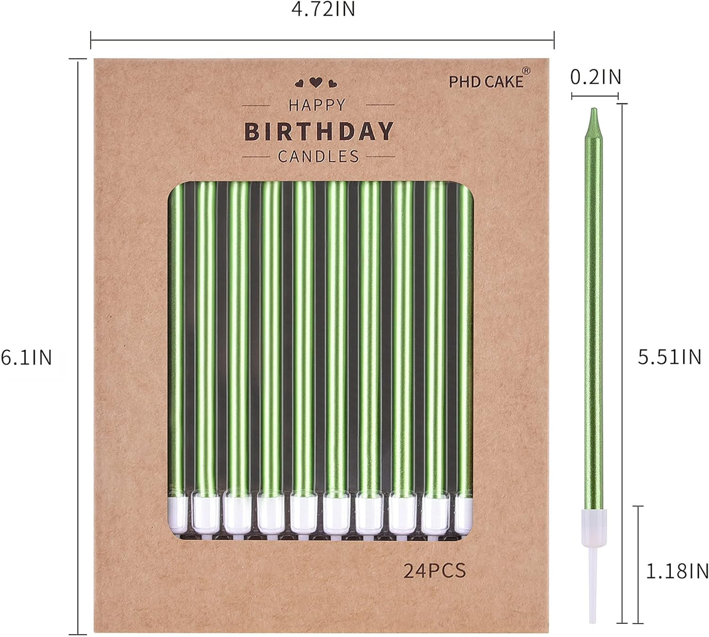 PHD CAKE Champagne Gold Long Thin Metallic Birthday Candles, Cake Candles, Birthday Parties, Wedding Decorations, Party Candles