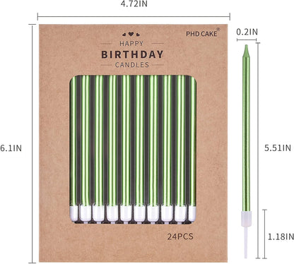 PHD CAKE Champagne Gold Long Thin Metallic Birthday Candles, Cake Candles, Birthday Parties, Wedding Decorations, Party Candles