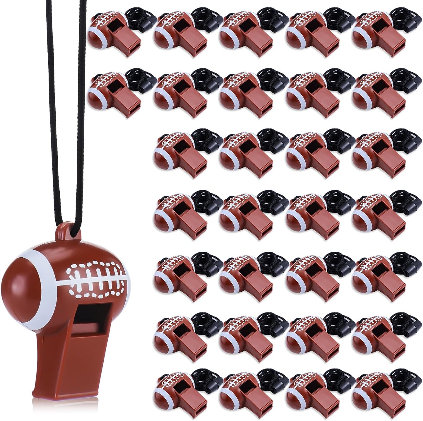 24 or 40 Pcs Baseball Football Soccer Sport Whistles Stadium Sporting Party Favor Noisemakers with Lanyard for Events Team Noise Whistles Loud Sound Party Acc