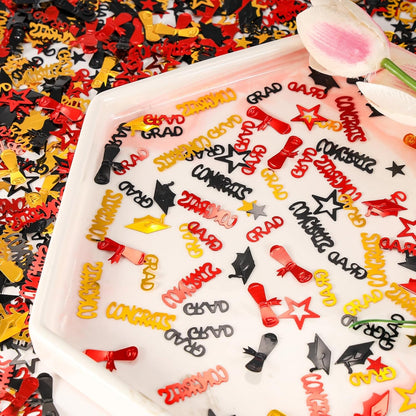 Gold and Black Graduation Confetti 2026, 1000 Pcs Congrats Grad Confetti Class of 2026 Party Table Centerpiece for 2026 Graduation Party Decorations