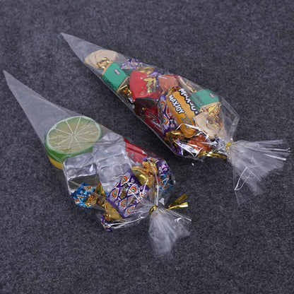 Cello Cellophane Treat Bags,5x7 Inches Clear Cellophane Bags 200 Pcs OPP Plastic Treat Bags with 200 Twist Ties for Gift Wrapping,Packaging Candies,Dessert,Bakery, Cookies, Chocolate,Party Favor
