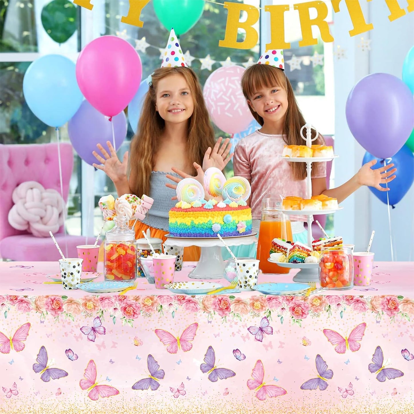 Staraise 3PCS Unicorns Tablecloths for Birthday Decoration, Unicorn Party Decorations Pastel Rainbow DisposableTable Covers for Kids Girls Baby Shower Birthday Party Supplies, 51.2X 86.6inch
