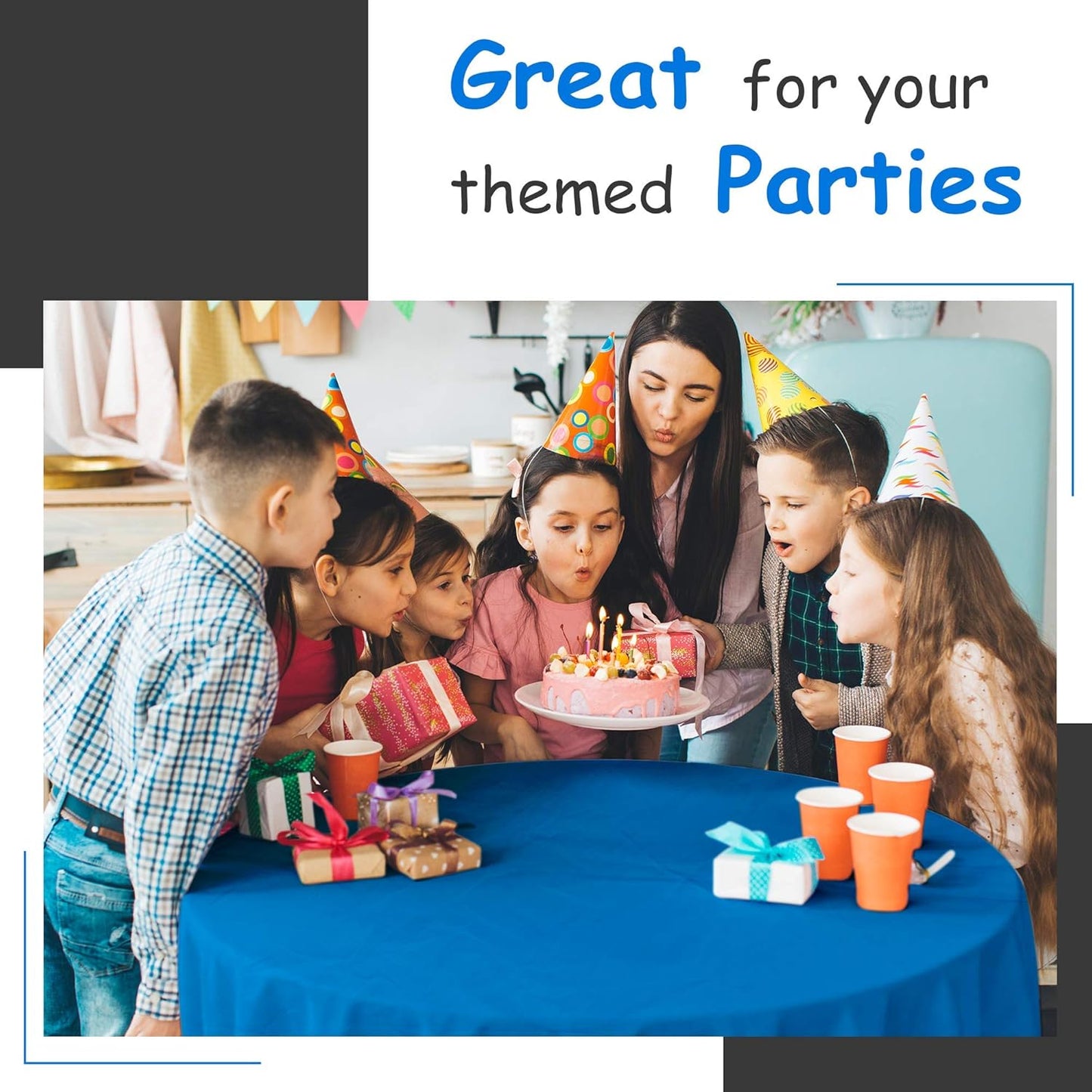 14 Pack Black 54 x 108 in. Rectangle Disposable Plastic Tablecloths - Smooth Decorative Covers for Parties, Weddings