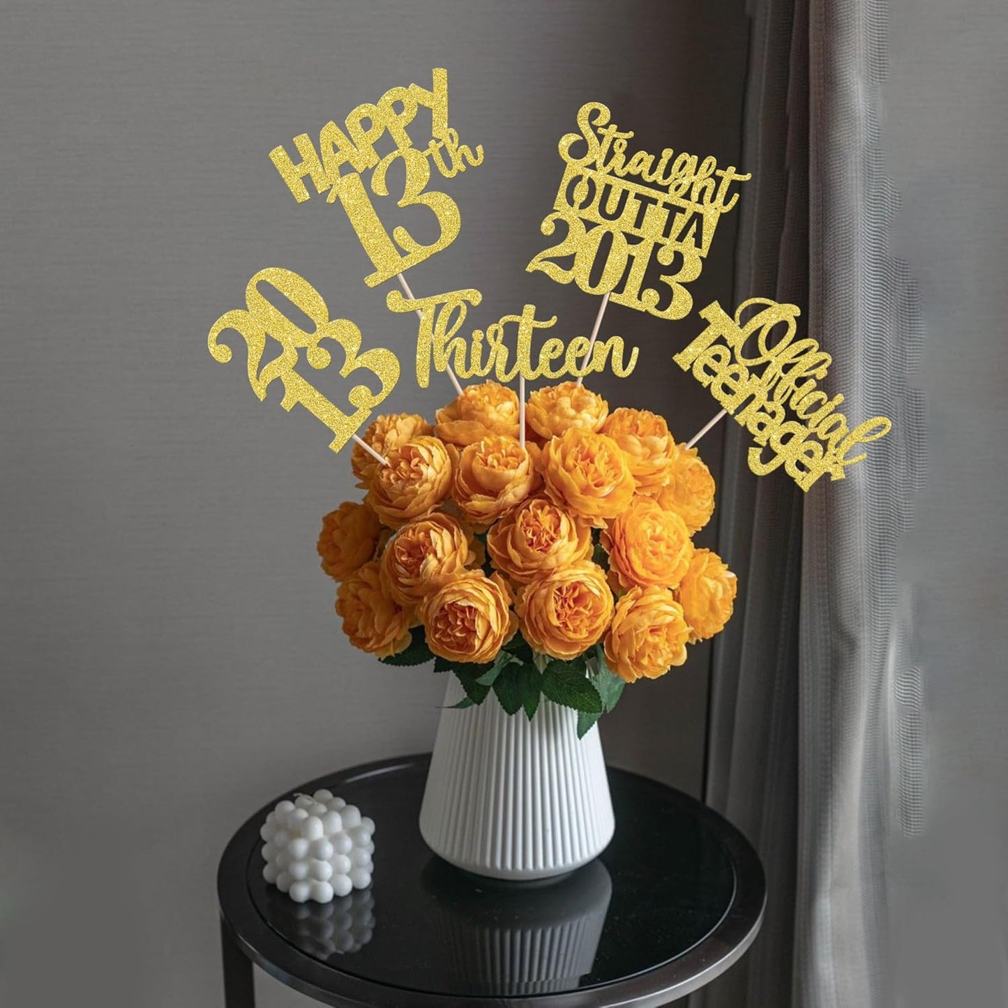 15 PCS 50th Birthday Centerpiece Sticks Fifty Happy 50th Straight Outta 1976 Table Flower Centerpieces Sticks Cheers to 50 Floral Decorations for 50th Birthday Party Centerpieces Supplies Black