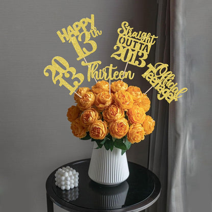 15 PCS 50th Birthday Centerpiece Sticks Fifty Happy 50th Straight Outta 1976 Table Flower Centerpieces Sticks Cheers to 50 Floral Decorations for 50th Birthday Party Centerpieces Supplies Black
