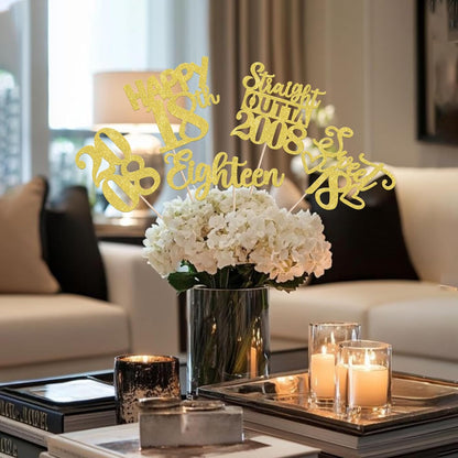 15 PCS 50th Birthday Centerpiece Sticks Fifty Happy 50th Straight Outta 1976 Table Flower Centerpieces Sticks Cheers to 50 Floral Decorations for 50th Birthday Party Centerpieces Supplies Black