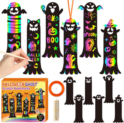 CY2SIDE 60PCS Princess Fairy Wand Scratch Bookmarks for Girls, Make Your Own Fairy Stick Scratch Paper Magic Wands Bookmark, DIY Princess Stick Rainbow Crafts Ornaments for Kids Birthday Party
