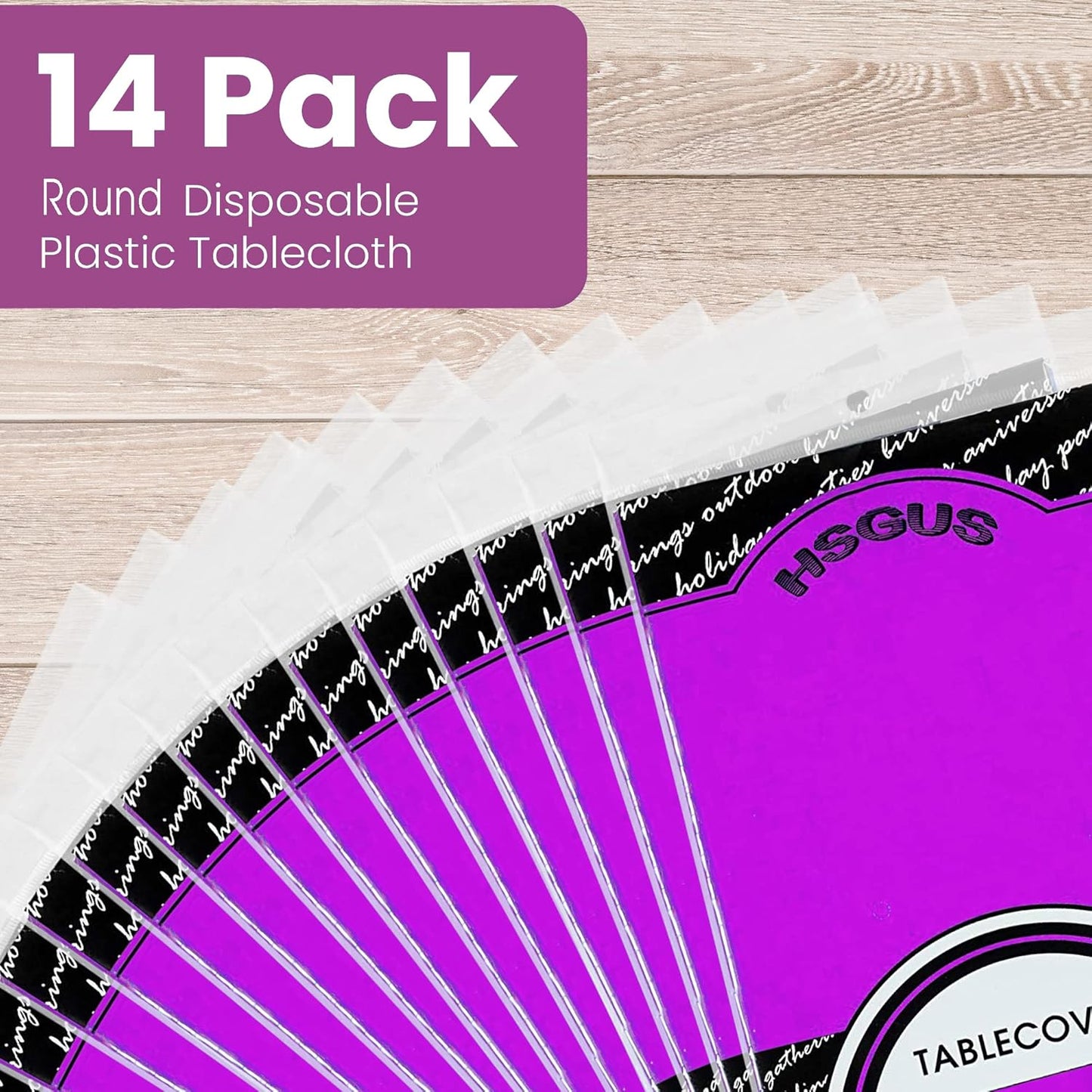 14 Pack Black 54 x 108 in. Rectangle Disposable Plastic Tablecloths - Smooth Decorative Covers for Parties, Weddings
