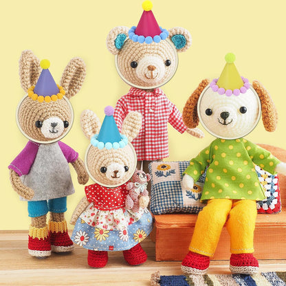 12 Pack Mini Party Hats for Stuffed Animals, Mini Hats with Pom Poms Dog Birthday Party Hats for Dolls Dog Cat Pet Birthday Decoration