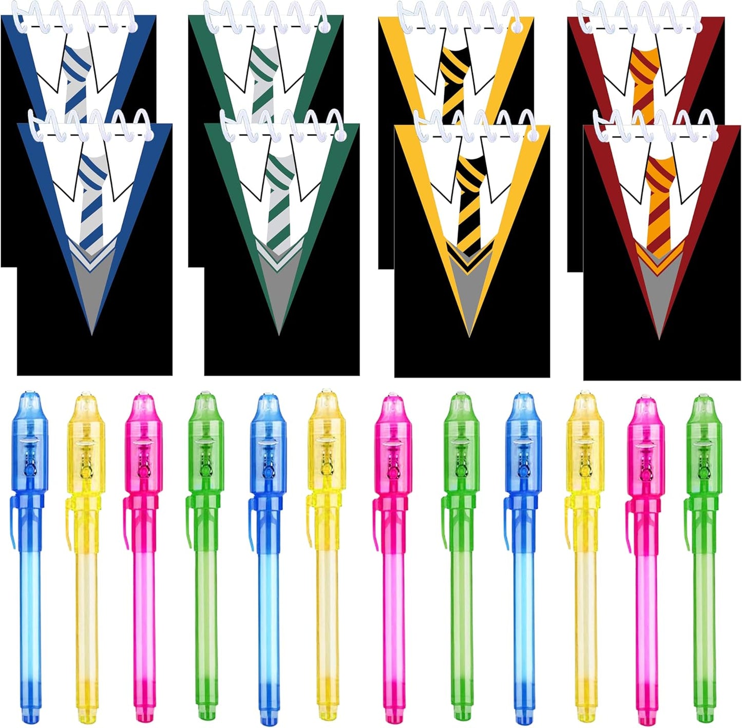 24 Pcs Magical Wizard School party favors |12 invisible ink pen and mini Notepads| Magical Wizard School party Goodie Bag Stuffers, Classroom Prizes, party supplies