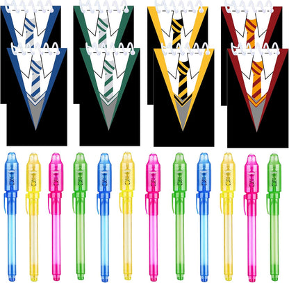 24 Pcs Magical Wizard School party favors |12 invisible ink pen and mini Notepads| Magical Wizard School party Goodie Bag Stuffers, Classroom Prizes, party supplies