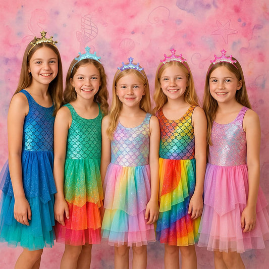 6Pcs Princess Tiara Crown Headband,Glitter Birthday Party Headbands for Women, Fairy Costume Head Band Hair Accessories