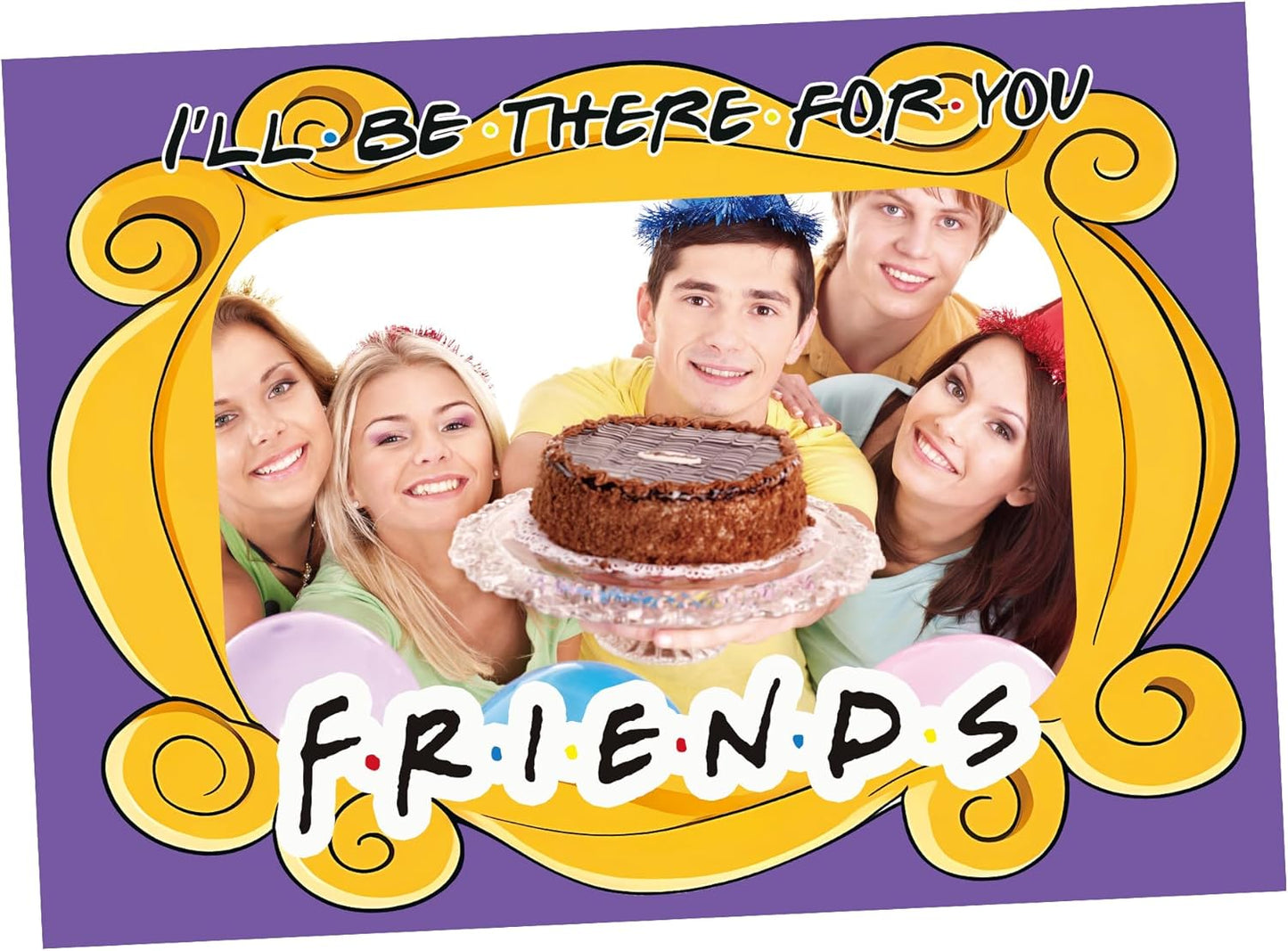 Friends Themed Photo Booth Props, 27.5 x 19.6 in Photo Booth Frame Friends Merchandise Party Decorations Supplies for Birthday, Graduation, Festivals, Anniversary, Wedding (Film Clapper Board Style)