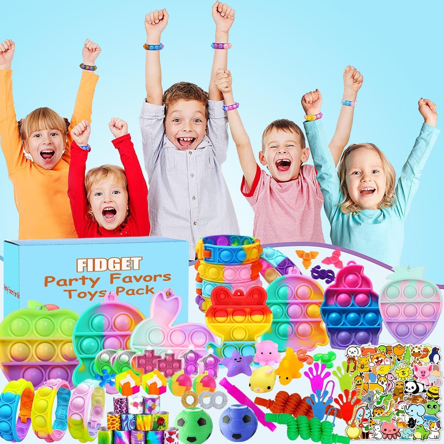 120 Pcs Fidget Toys Party Favors for Kids, Stress Relief Sensory Toys for Anxiety Autism ADHD, Treasure Box Toys for Classroom Prizes, Goodie Bag Stuffers Pinata Fillers