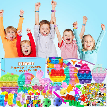 118 Pcs Fidget Toys for Kids, Stress Sensory Toys Pack Party Favors Kids Anxiety Autism ADHD, Treasure Box Classroom Prizes, Pinata Fillers Goodie Bags Stuffers Gift Bag