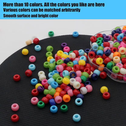 1000Pcs Glow in The Dark Pony Beads 9mm Plastic Kandi Beads Bulk for Friendship Bracelet Necklace Craft Jewelry Making Beads for Hair Braids 9 Color