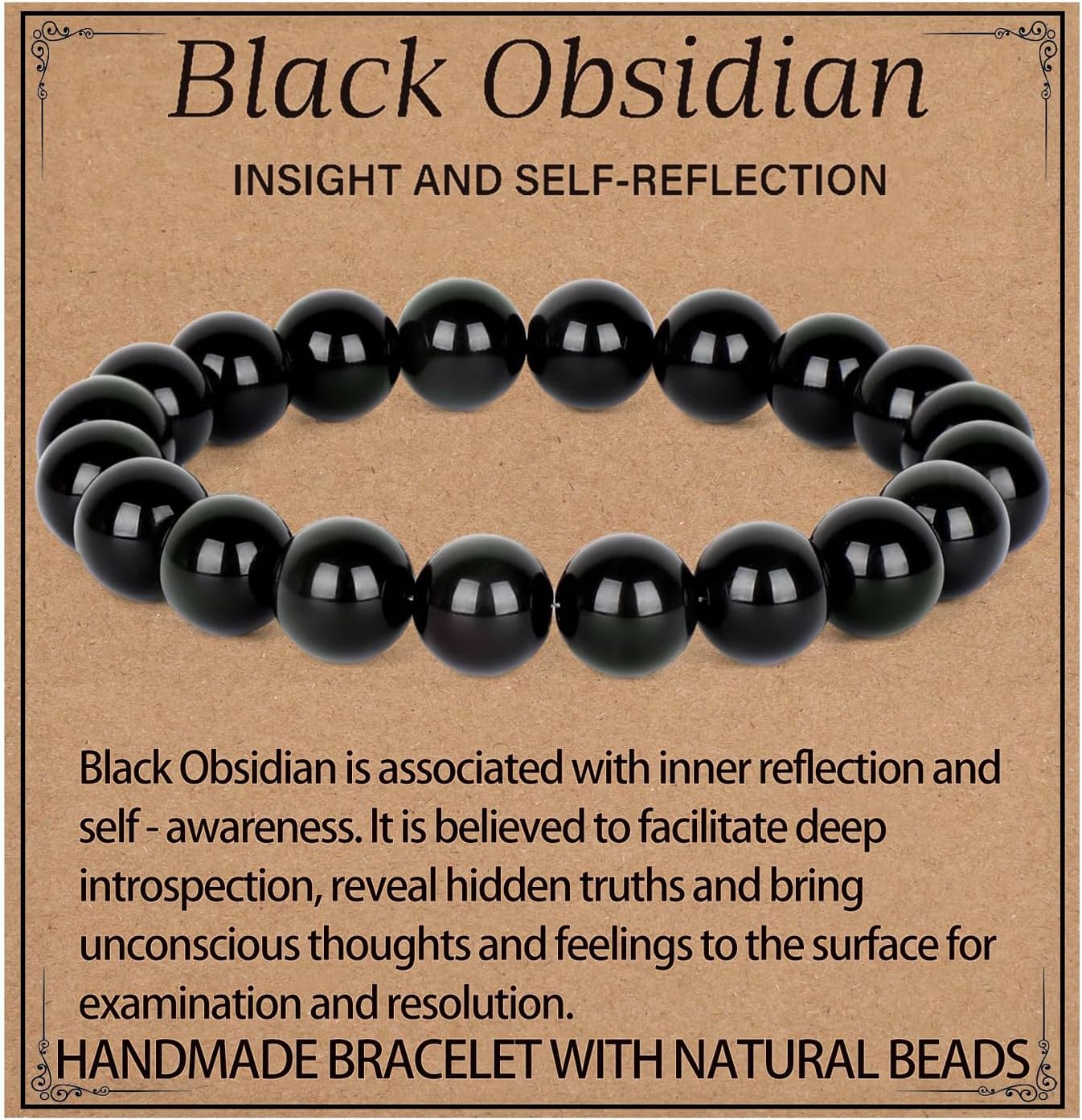LPBeads Handmade Natural Gemstone Stretch Elastic Bracelet Healing Crystal Round Stone Beads Jewelry Gifts for Women Men
