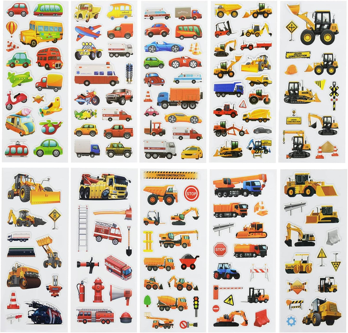 24 Sheets(500+) 3D Puffy Stickers for Toddlers Kids, Bulk Preschool Sticker Sheets for Reward, Craft, Scrapbooking Including Animal, Fruits, Dinosaurs, Fish and More