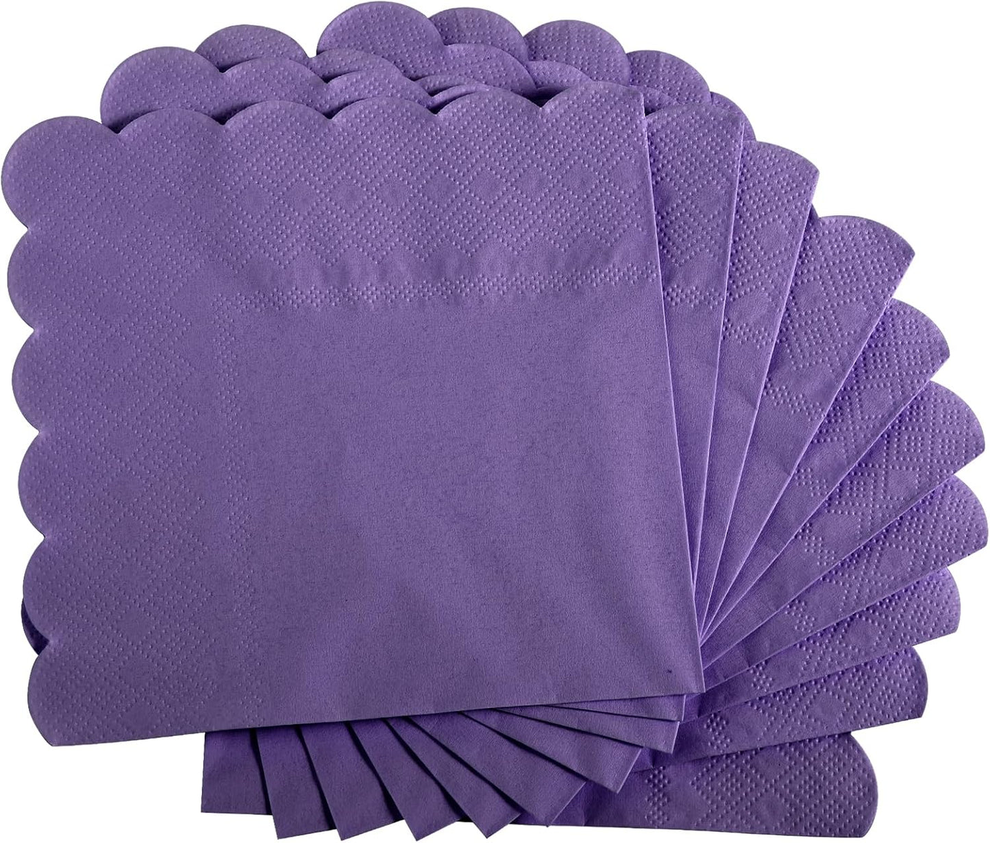 100 Pcs Cocktail Napkins, 2-Ply 5 x 5 Inches Disposable Scalloped Napkins, Thick Premium Dessert Napkins for Party, Wedding, Dinner, Birthday, Anniversary, Festival (Sage Green)