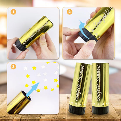 8 PCS Party Confetti Poppers Cannons for Wedding Birthday Graduation Baby Shower Anniversary Christmas New Year's Party Celebrations Supplies and Favors