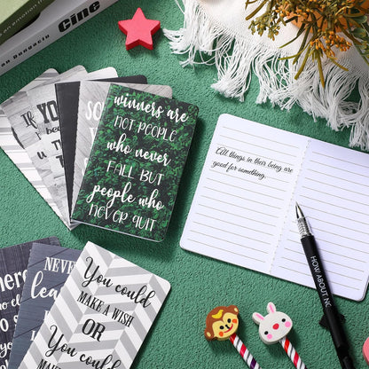 Outus 24 Pieces Mini Inspirational Notepads Motivational Small Pocket Journal Notebook Inspiring Note Pads Gift for School Office Travel Coworkers Supplies, 12 Styles (Simple Style)